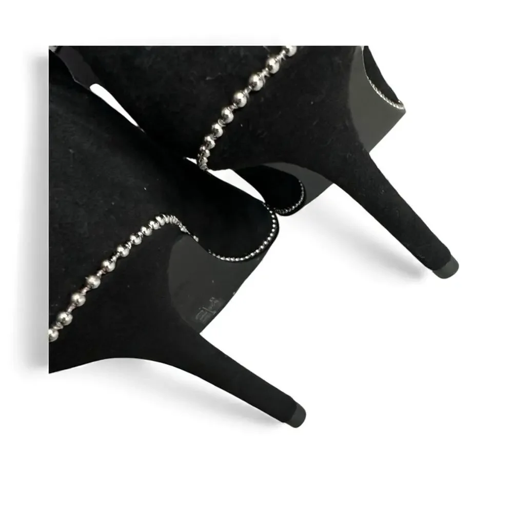 Coach Whitney Boots Black Suede Ankle Booties Studded Quiet Luxury Mobwife 7.5